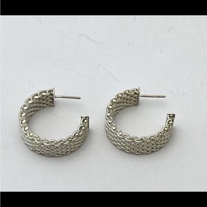 Tiffany & Co Silver Mesh Earrings Contemporary Style